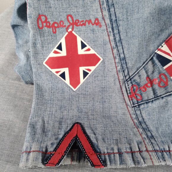 Pepe Jeans 31st ANNIVERSARY London Union Jack British Flag FLARED JEANS 25x29 - Picture 14 of 16